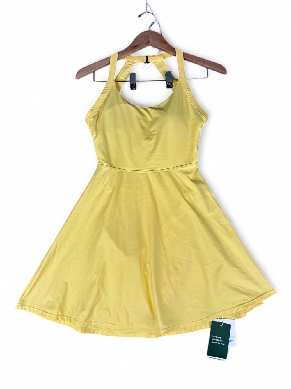 Halara Backless Skater Dress Yellow S